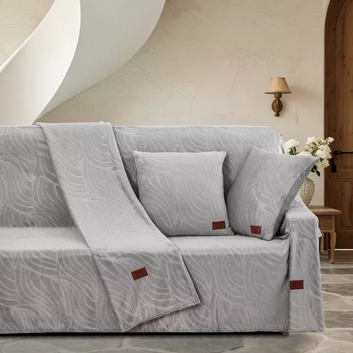 Beauty Home Σετ ριχτάρι 2τμχ Sienna Art 8671 (180x250+180x300) Γκρι