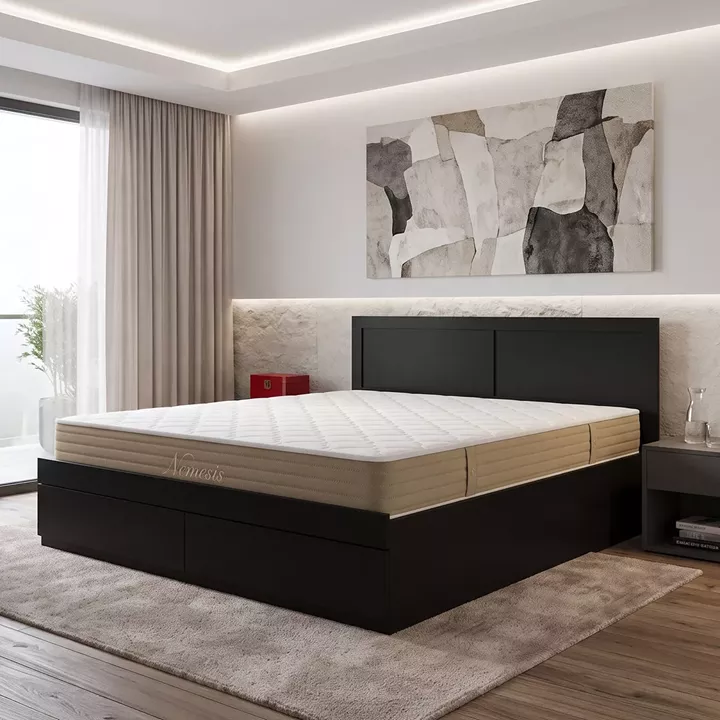 Bed with mattress and drawer Olympus Nemesis pakoworld wenge 160x200cm