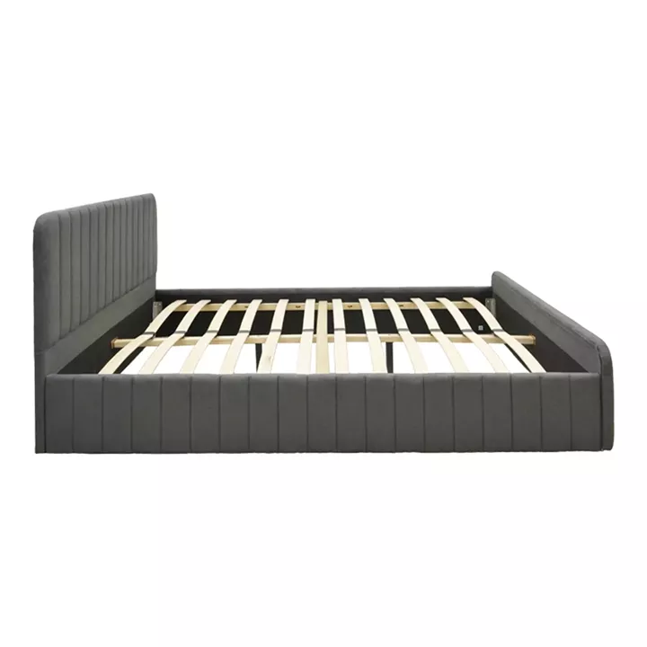 Double bed Myrelia pakoworld anthracite fabric 160x200cm