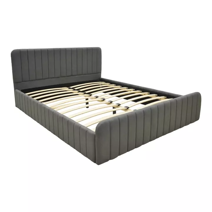 Double bed Myrelia pakoworld anthracite fabric 160x200cm