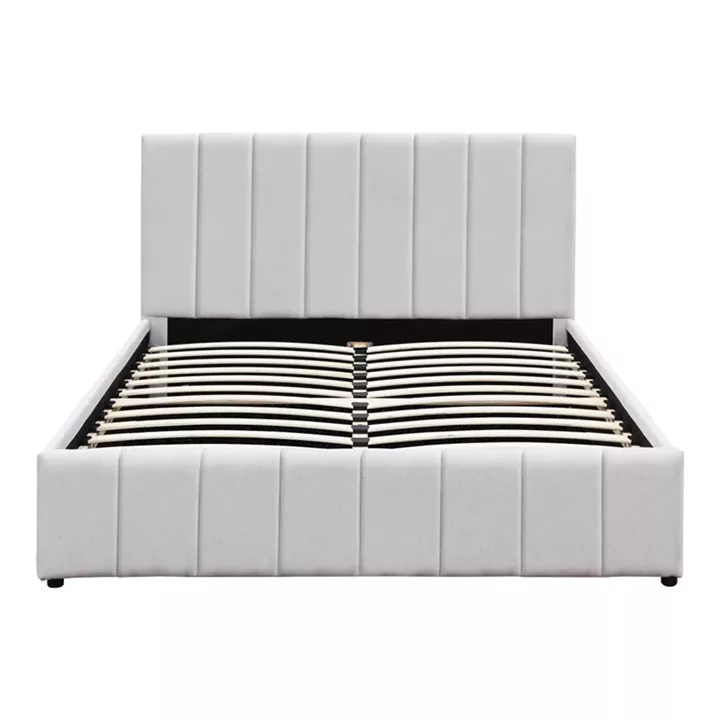 Double bed Rovio pakoworld gray beige fabric 150x200cm