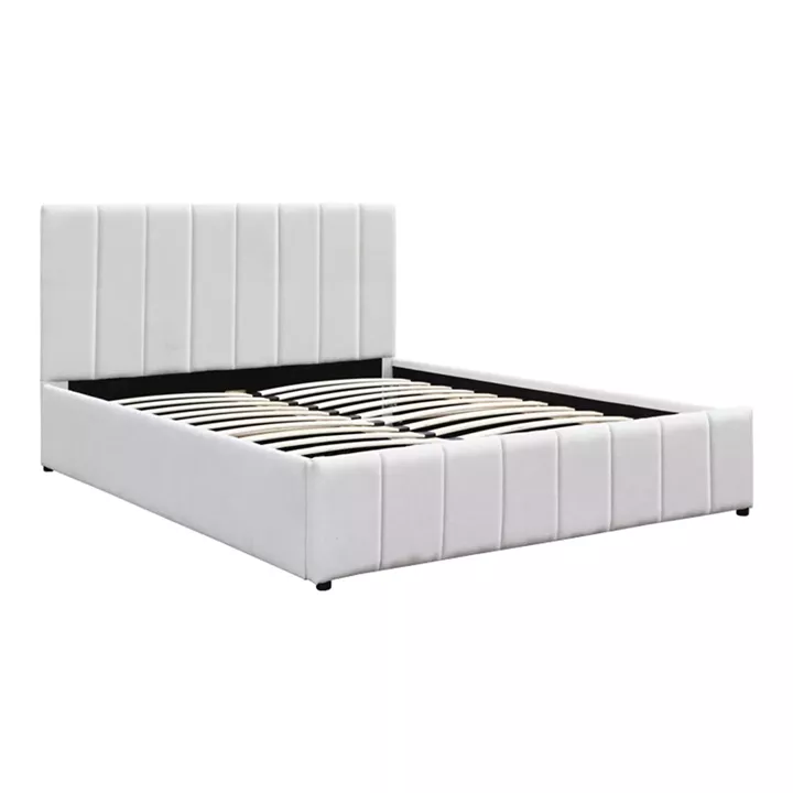 Double bed Rovio pakoworld gray beige fabric 150x200cm