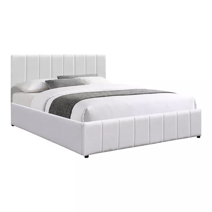 Double bed Rovio pakoworld gray beige fabric 150x200cm
