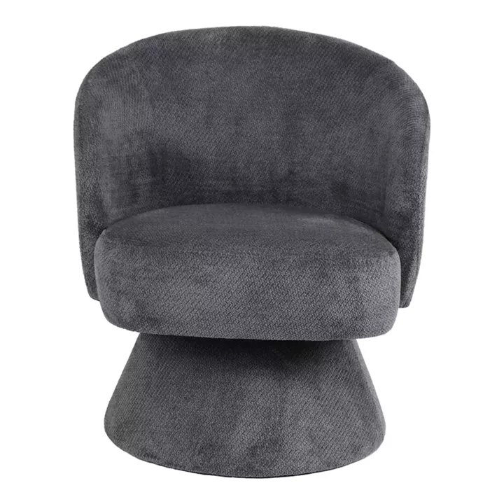 Cioura pakoworld swivel armchair anthracite fabric 70x68x75cm