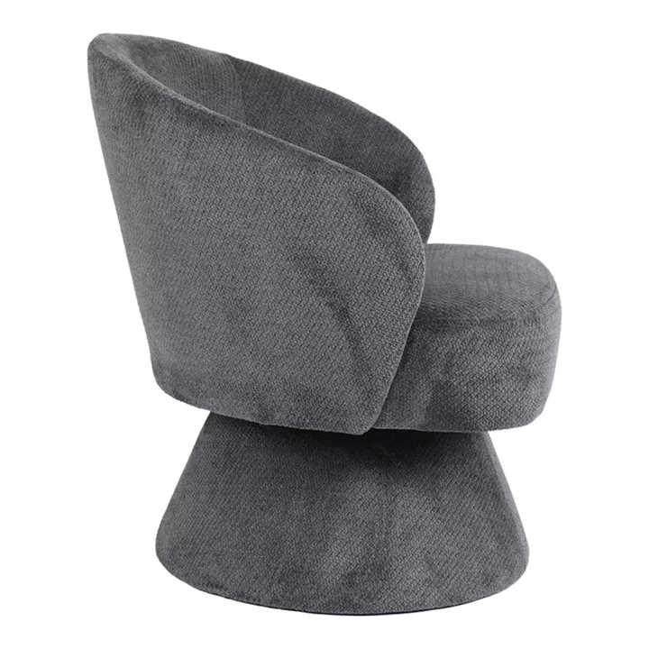 Cioura pakoworld swivel armchair anthracite fabric 70x68x75cm