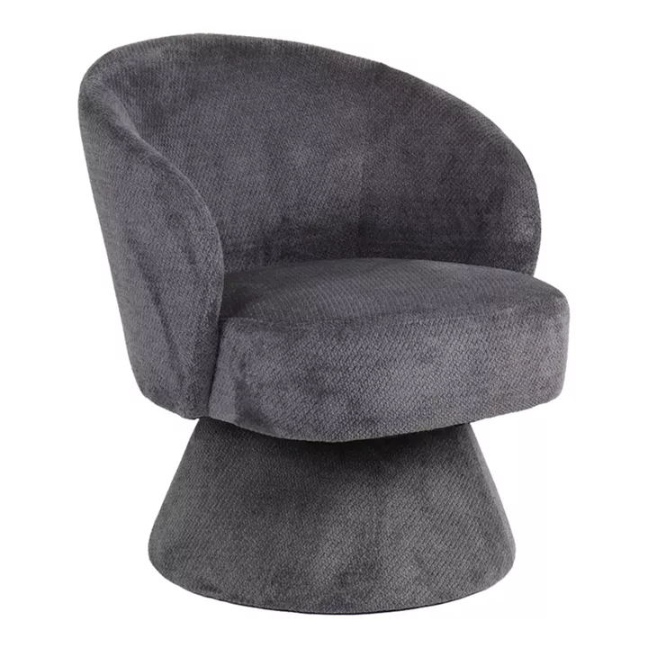Cioura pakoworld swivel armchair anthracite fabric 70x68x75cm