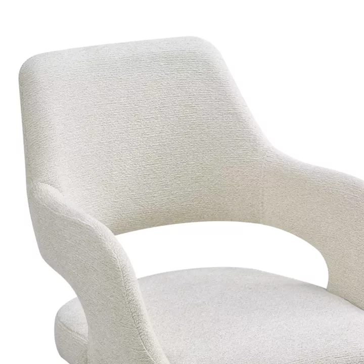 Rotating armchair Tate pakoworld beige fabric with black metal legs 59x56.5x86.5cm