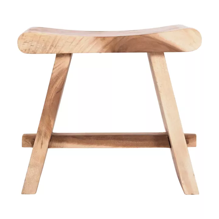 Saddle stool pakoworld suar wood in natural shade 50x30x50cm