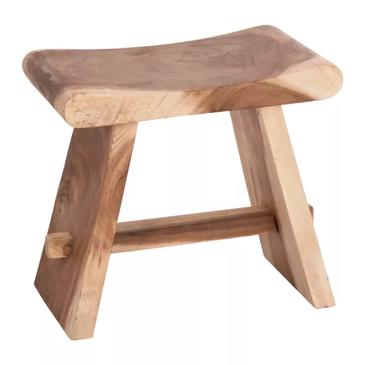 Saddle stool pakoworld suar wood in natural shade 50x30x50cm