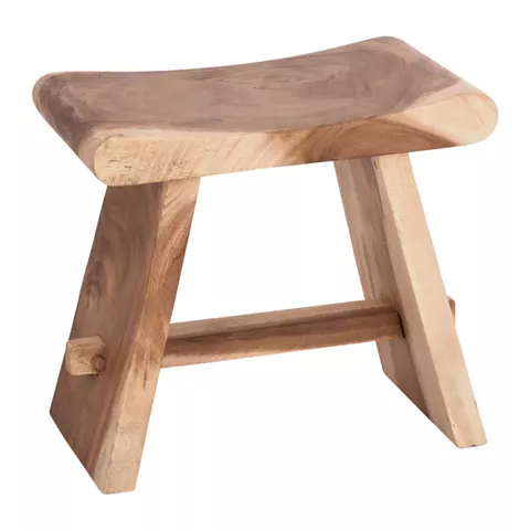Σκαμπό Saddle pakoworld suar ξύλο σε φυσική απόχρωση 50x30x50εκ