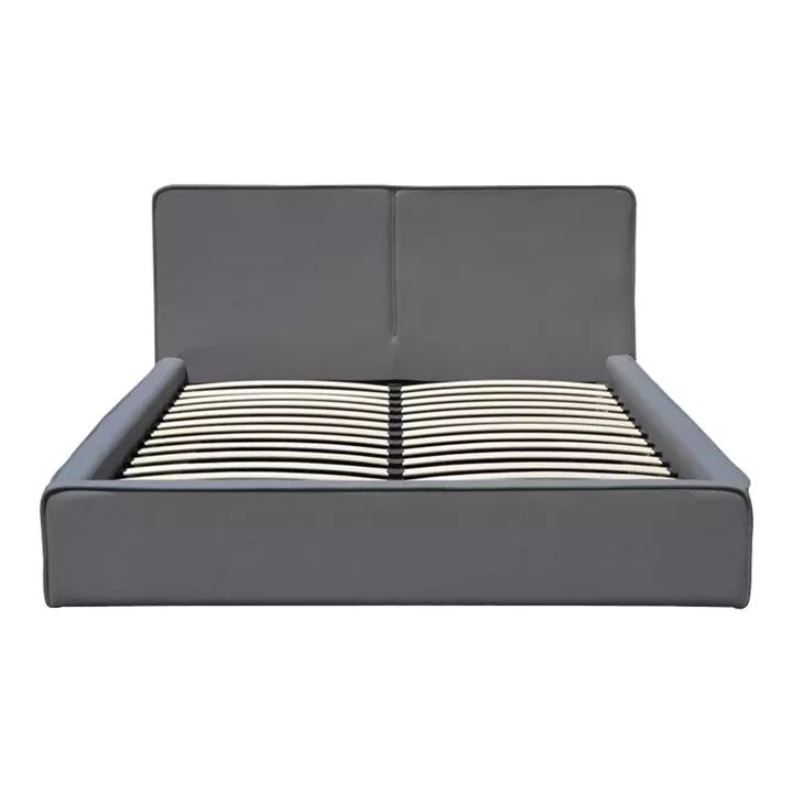 Κρεβάτι διπλό Zento pakoworld γκρι ύφασμα 160x200εκ