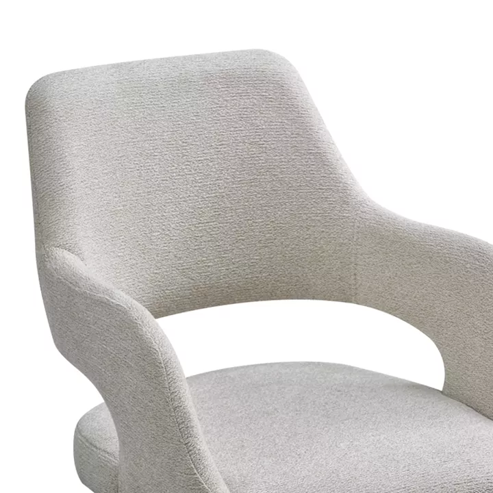 Rotating armchair Tate pakoworld light grey fabric with black metal legs 59x56.5x86.5cm