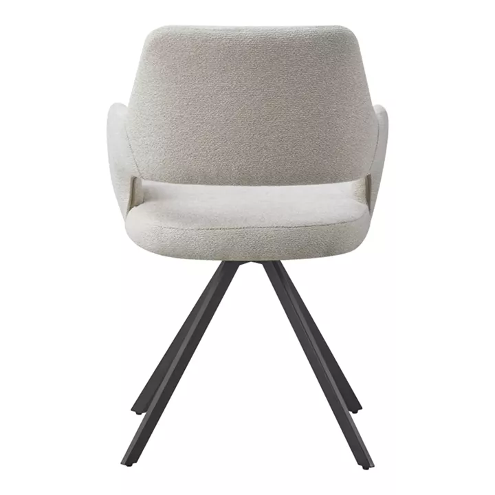 Rotating armchair Tate pakoworld light grey fabric with black metal legs 59x56.5x86.5cm