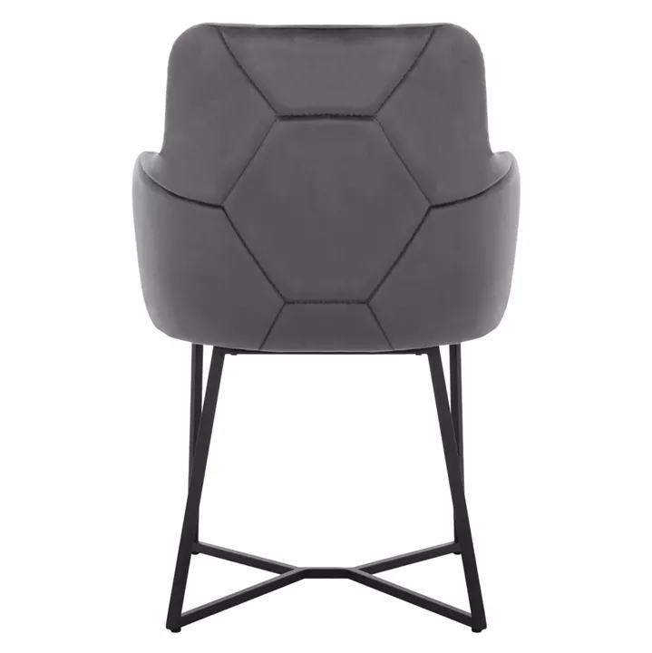 ARMCHAIR “TRIANA” HM9278.01 GREY VELVET WITH BLACK METAL LEGS 57x62x87H CM.