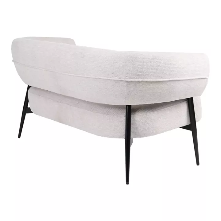 Armchair Luvina pakoworld cream fabric with black metal leg 71x145x73cm
