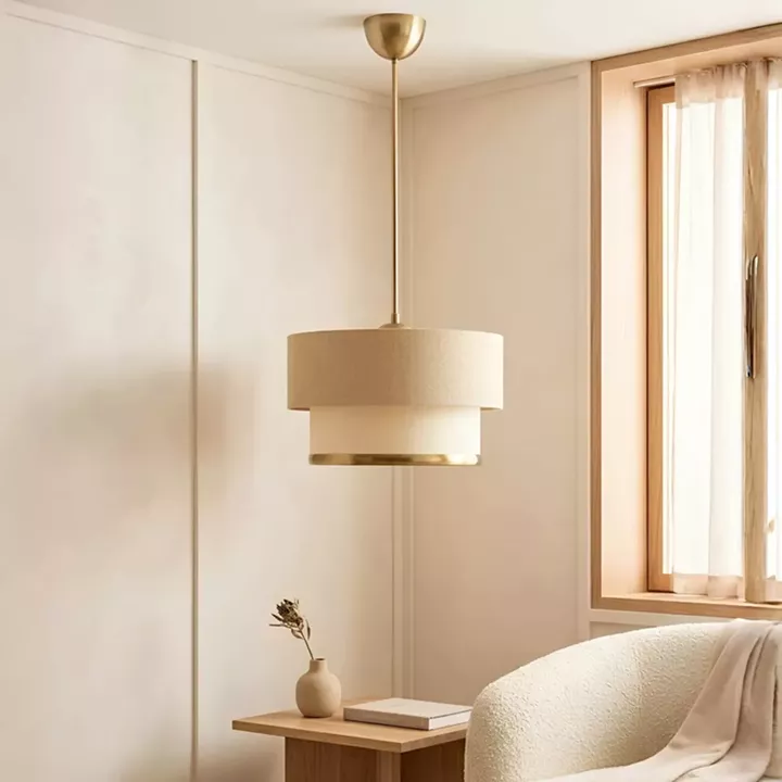 Ceiling light Lembar pakoworld LED E27 beige with gold D30x20cm