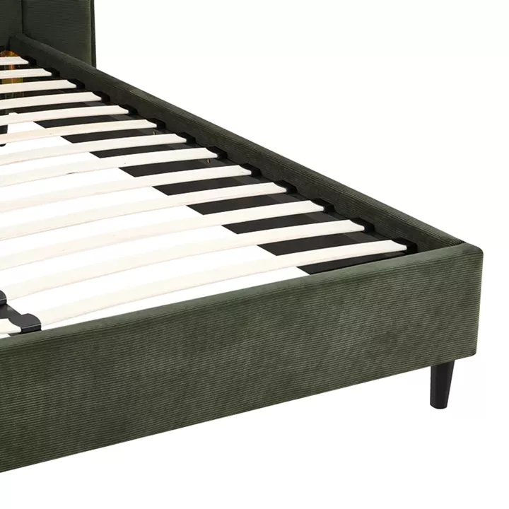 Κρεβάτι διπλό Fomo pakoworld κυπαρισσί ύφασμα 160x200εκ