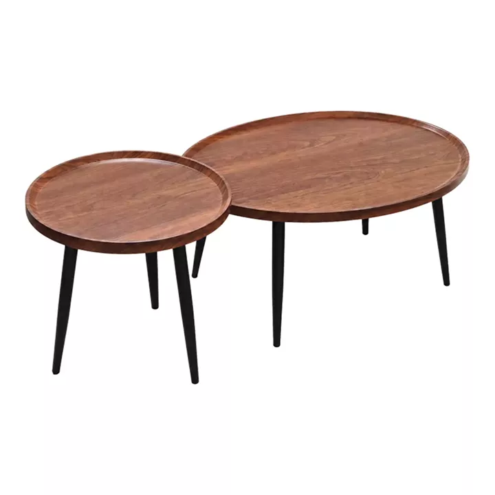 Coffee tables Jeda pakoworld 2 pieces light walnut