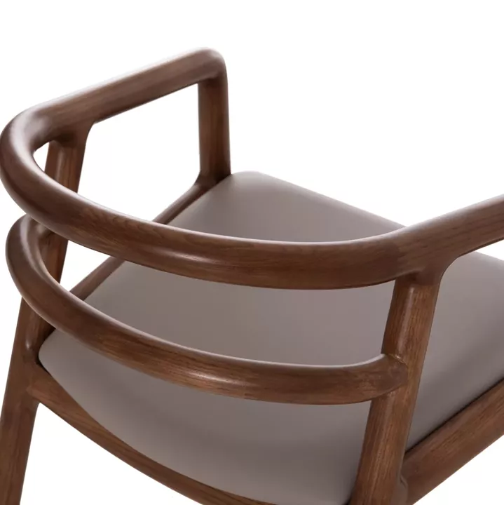 DINING CHAIR EFFY HM18393.03 ASHWOOD IN WALNUT COLOR--MOCHA PU SEAT 57x57x70Hcm