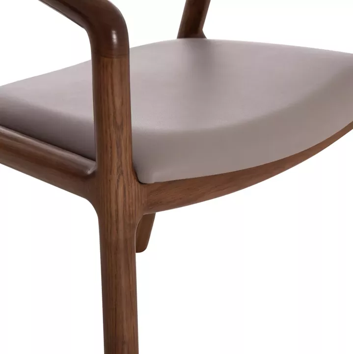 DINING CHAIR EFFY HM18393.03 ASHWOOD IN WALNUT COLOR--MOCHA PU SEAT 57x57x70Hcm