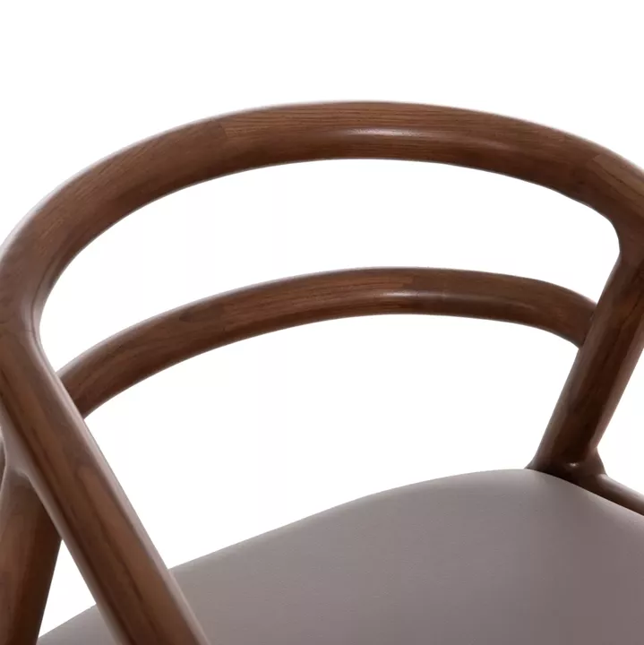 DINING CHAIR EFFY HM18393.03 ASHWOOD IN WALNUT COLOR--MOCHA PU SEAT 57x57x70Hcm