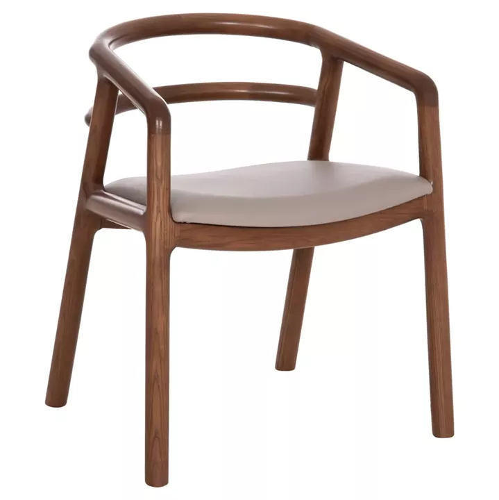 DINING CHAIR EFFY HM18393.03 ASHWOOD IN WALNUT COLOR--MOCHA PU SEAT 57x57x70Hcm