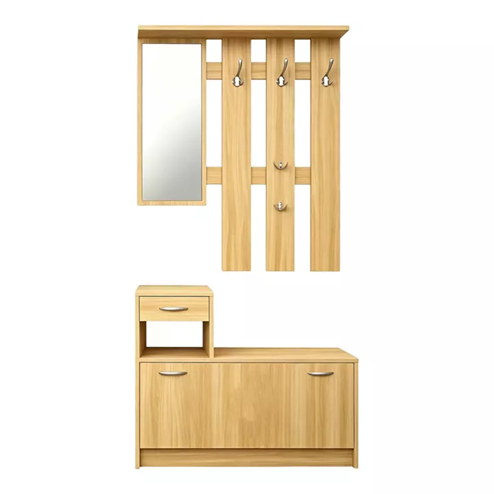 Έπιπλο εισόδου Jentia pakoworld  με καθρέπτη sonoma MDF 100x24x186εκ