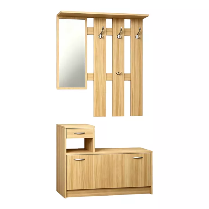 Έπιπλο εισόδου Jentia pakoworld  με καθρέπτη sonoma MDF 100x24x186εκ