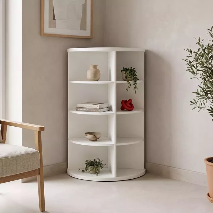 Corner shelf Benzal pakoworld white MDF 80x30x120cm