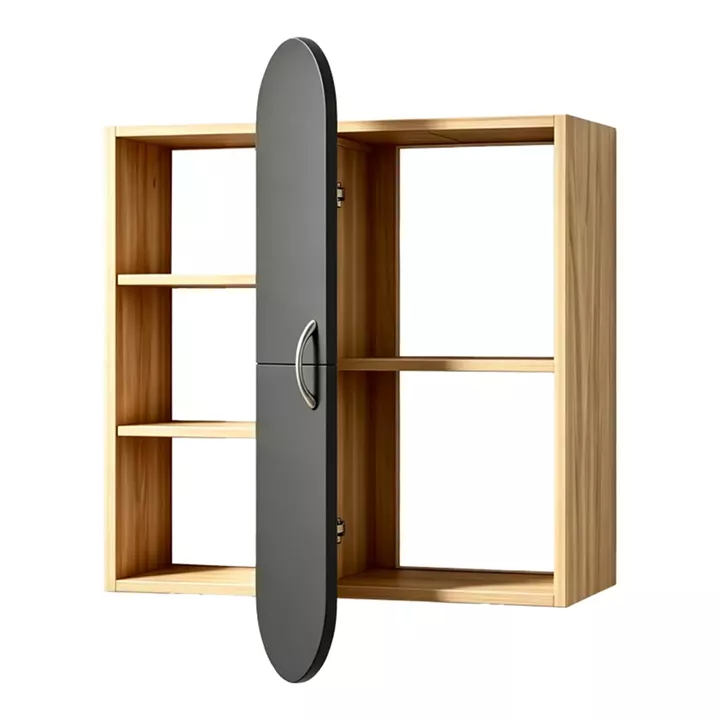 Ραφιέρα τοίχου Jonna pakoworld sonoma με ανθρακί MDF 60x10x80εκ