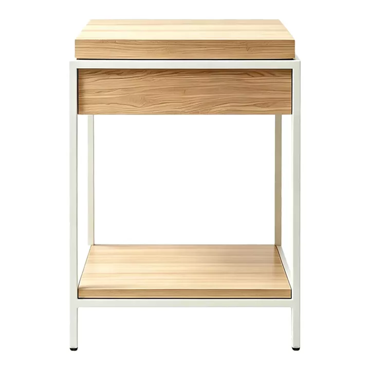 Κονσόλα Odar pakoworld με αποθηκευτικό χώρο sonoma MDF με λευκό μέταλλο 63x63x80εκ