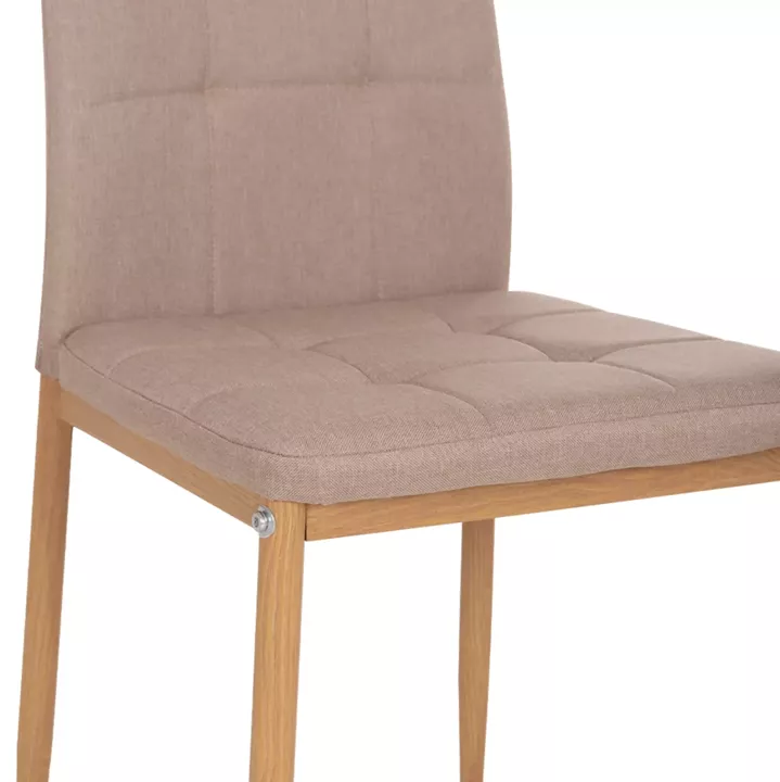 DINING CHAIR DOTER HM18405.14 BEIGE FABRIC--METAL LEGS WOOD LOOK 40x50x95Hcm