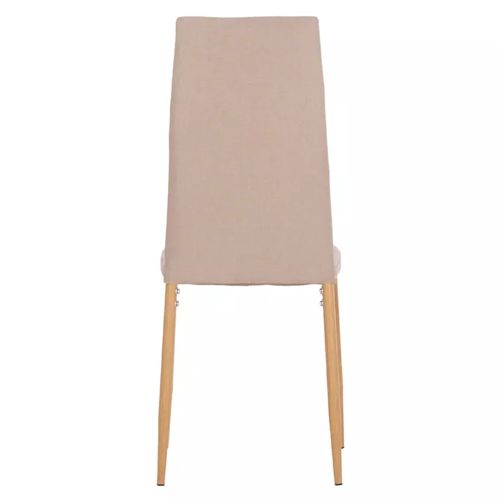 DINING CHAIR DOTER HM18405.14 BEIGE FABRIC--METAL LEGS WOOD LOOK 40x50x95Hcm