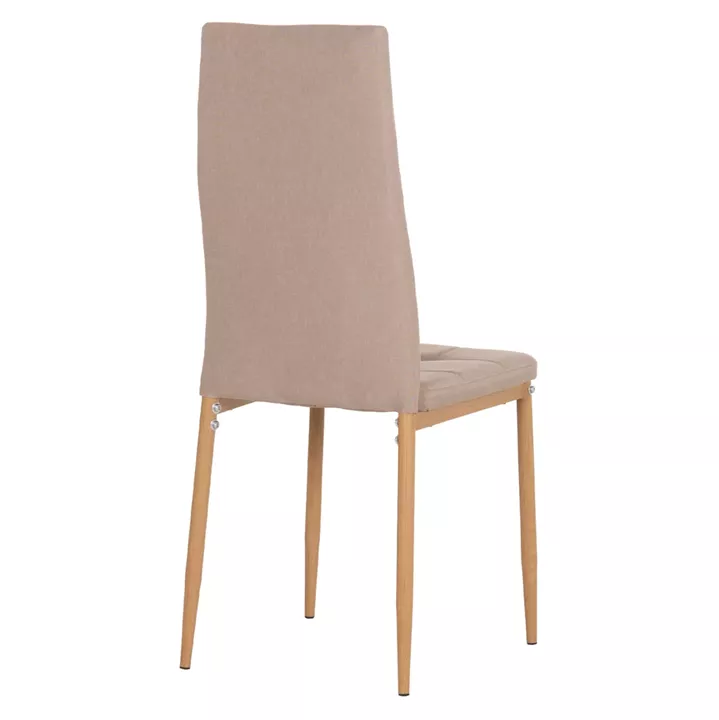 DINING CHAIR DOTER HM18405.14 BEIGE FABRIC--METAL LEGS WOOD LOOK 40x50x95Hcm