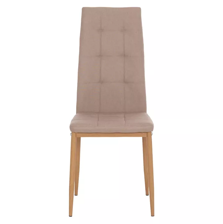 DINING CHAIR DOTER HM18405.14 BEIGE FABRIC--METAL LEGS WOOD LOOK 40x50x95Hcm