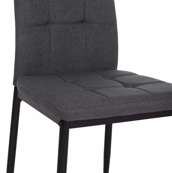 DINING CHAIR DOTER HM18405.20 GREY FABRIC--METAL LEGS BLACK 40x50x95Hcm