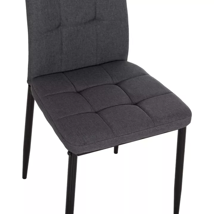 DINING CHAIR DOTER HM18405.20 GREY FABRIC--METAL LEGS BLACK 40x50x95Hcm