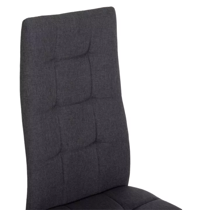 DINING CHAIR DOTER HM18405.20 GREY FABRIC--METAL LEGS BLACK 40x50x95Hcm