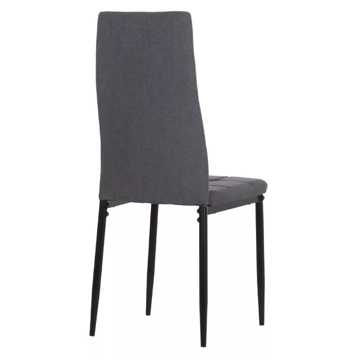 DINING CHAIR DOTER HM18405.20 GREY FABRIC--METAL LEGS BLACK 40x50x95Hcm
