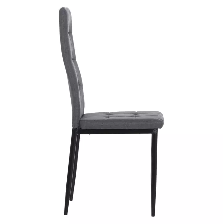 DINING CHAIR DOTER HM18405.20 GREY FABRIC--METAL LEGS BLACK 40x50x95Hcm