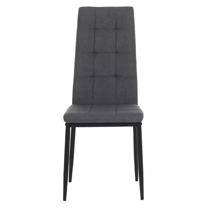 DINING CHAIR DOTER HM18405.20 GREY FABRIC--METAL LEGS BLACK 40x50x95Hcm