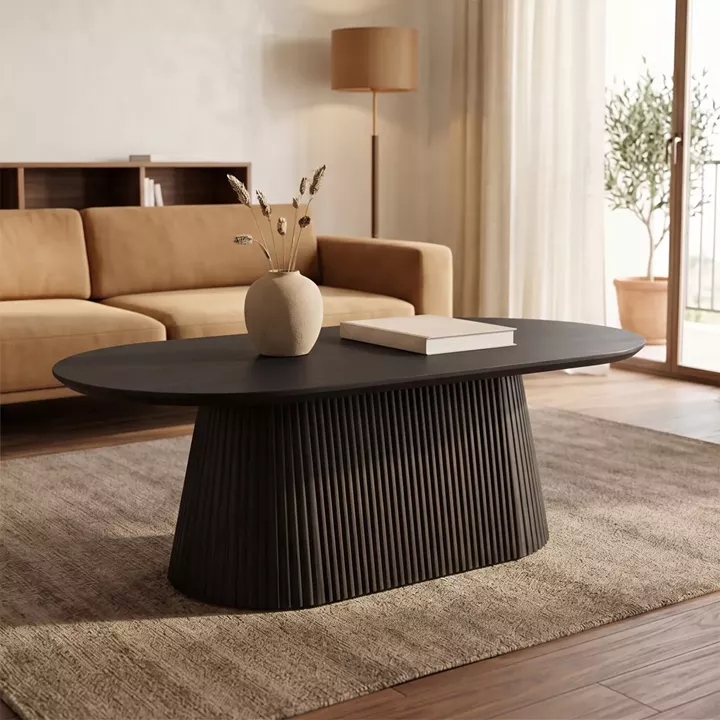 Aithra pakoworld coffee table black solid mango wood 120x60x42cm