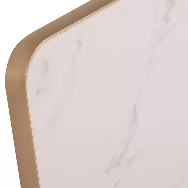 ΕΠΙΦΑΝΕΙΑ ΤΡΑΠΕΖΙΟΥ SINTERED STONE ΤΕΤΡΑΓΩΝΗ HM6654.12 ΠΛΑΙΣΙΟ ALU ΧΡΥΣΟ 70x70εκ.