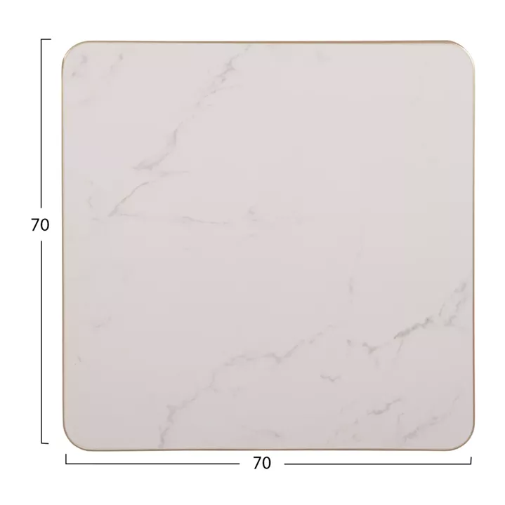ΕΠΙΦΑΝΕΙΑ ΤΡΑΠΕΖΙΟΥ SINTERED STONE ΤΕΤΡΑΓΩΝΗ HM6654.12 ΠΛΑΙΣΙΟ ALU ΧΡΥΣΟ 70x70εκ.