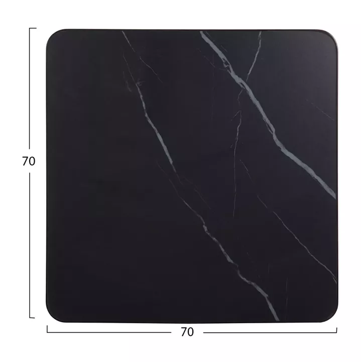 ΕΠΙΦΑΝΕΙΑ ΤΡΑΠΕΖΙΟΥ SINTERED STONE ΤΕΤΡΑΓΩΝΗ HM6654.03 ΠΛΑΙΣΙΟ ALU ΜΑΥΡΟ 70x70εκ.