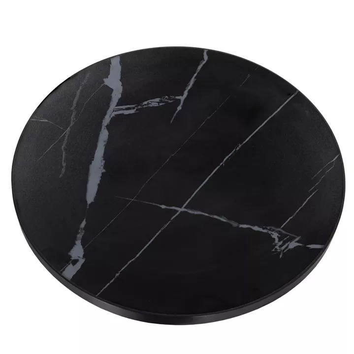 ΕΠΙΦΑΝΕΙΑ ΤΡΑΠΕΖΙΟΥ SINTERED STONE HM6653.03 ΜΕ ΠΛΑΙΣΙΟ ALU ΜΑΥΡΟ Φ70εκ.