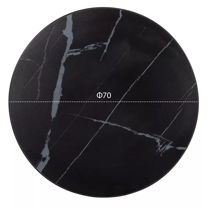 ΕΠΙΦΑΝΕΙΑ ΤΡΑΠΕΖΙΟΥ SINTERED STONE HM6653.03 ΜΕ ΠΛΑΙΣΙΟ ALU ΜΑΥΡΟ Φ70εκ.