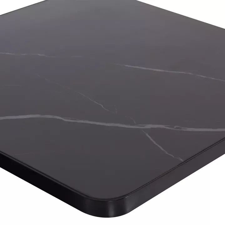 ΕΠΙΦΑΝΕΙΑ ΤΡΑΠΕΖΙΟΥ SINTERED STONE ΤΕΤΡΑΓΩΝΗ HM6655.03 ΠΛΑΙΣΙΟ ALU ΜΑΥΡΟ 80x80εκ.