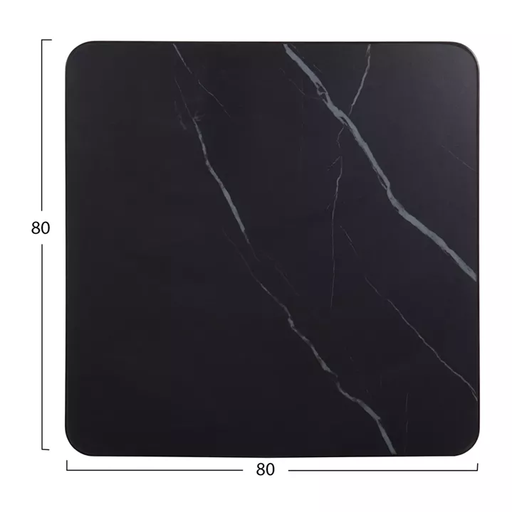 ΕΠΙΦΑΝΕΙΑ ΤΡΑΠΕΖΙΟΥ SINTERED STONE ΤΕΤΡΑΓΩΝΗ HM6655.03 ΠΛΑΙΣΙΟ ALU ΜΑΥΡΟ 80x80εκ.