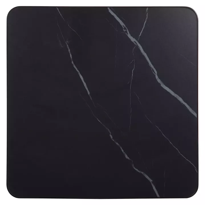 ΕΠΙΦΑΝΕΙΑ ΤΡΑΠΕΖΙΟΥ SINTERED STONE ΤΕΤΡΑΓΩΝΗ HM6655.03 ΠΛΑΙΣΙΟ ALU ΜΑΥΡΟ 80x80εκ.